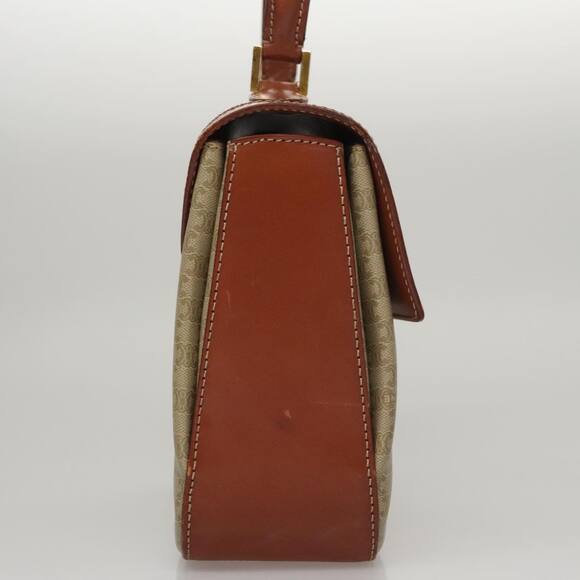 CELINE Macadam Canvas Hand Bag Beige Gold - Picture 4 of 16